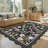 Farmhouse Floral Rug Washable Rug Non Slip Modern Scalloped Carpet, Soft Non Shedding Indoor Carpet, Low Pile Thin Foldable Printed Mat-1630871050