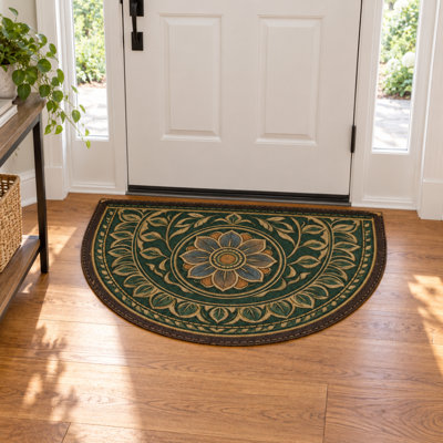 Tapis d'entrée extérieur demi-cercle, antidérapant