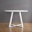 5 meubles de salle à manger - table ronde blanche avec 4 chaises en velours rembourrées