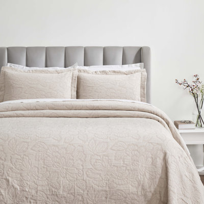 Ensemble de couvre-lit matelassé en coton Hibiscus