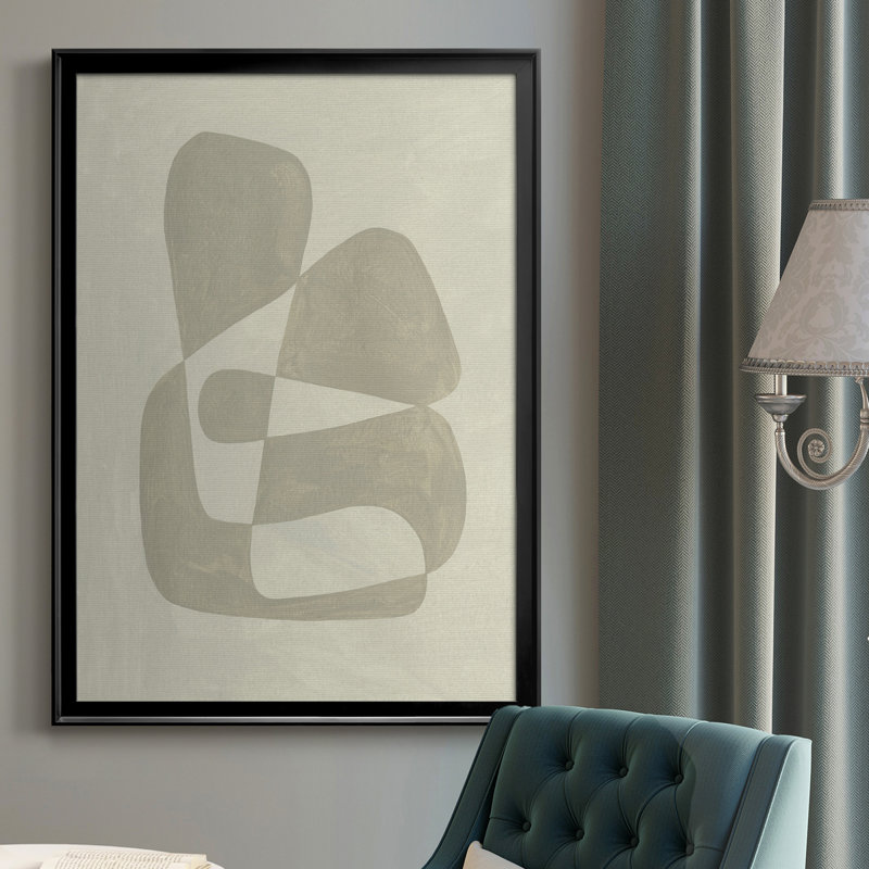 Toile encadrée de qualité supérieure Soft Soft Shape II - prête à être accrochée, Noir, H 42,5 po x l 30,5 po x P 1 po