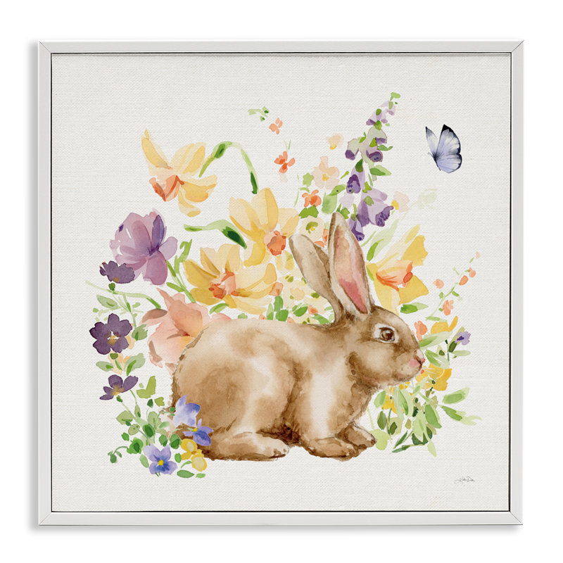Giclée encadrée de lapin du printemps, conception de Katrina Pete, H 24 po x l 24 po
