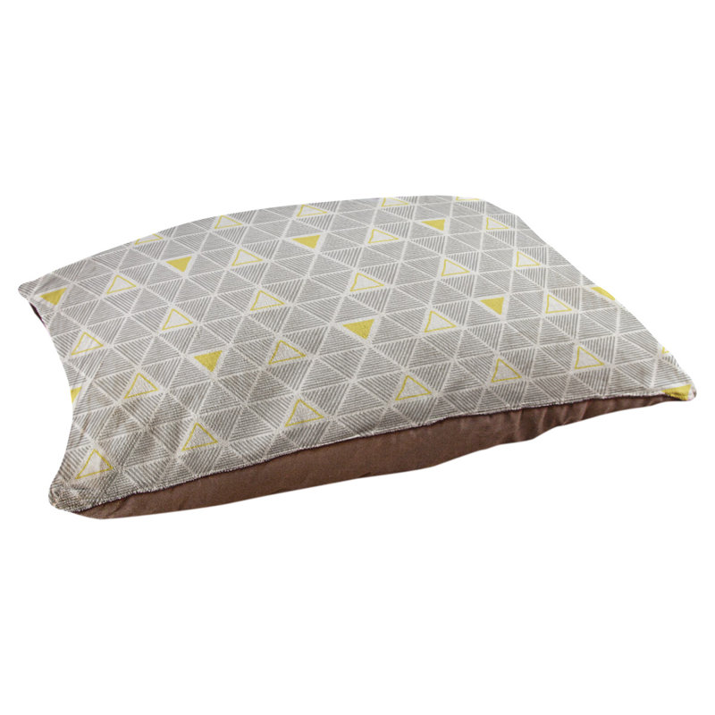 Coussin pour chien Chen, Moyen (l 40 po x P 6,5 po x H 30 po), Jaune/gris