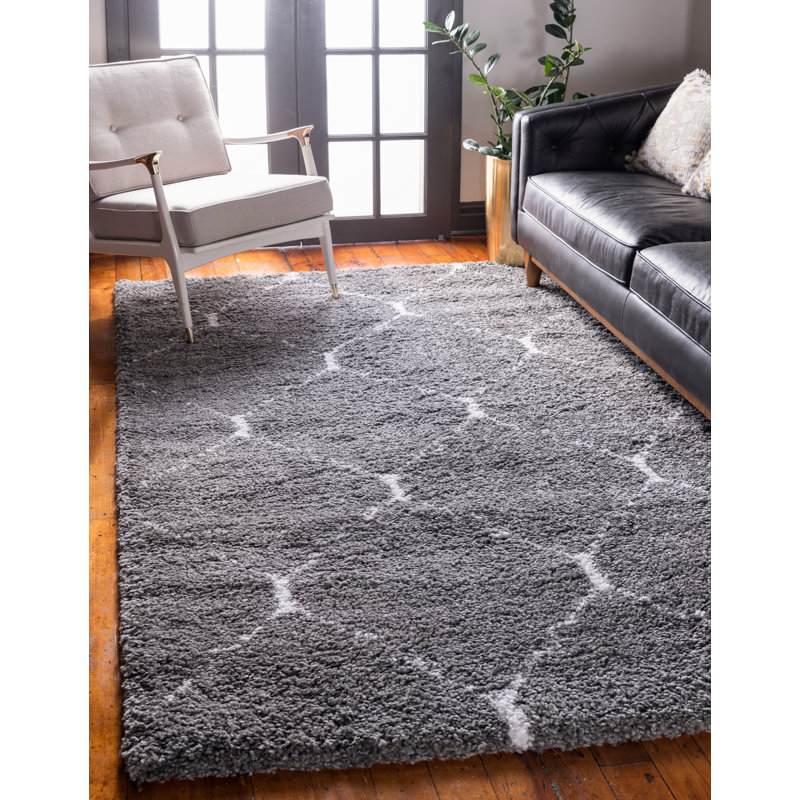Geometric Shag Area Rug, Rectangle 152 x 244cm