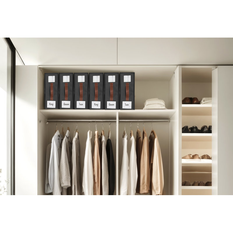 DECOMOMO Foldable Bed Sheet Organizers and Storage, Black