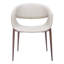 Ensemble de deux fauteuils de salle à manger rembourrés en similicuir beige et brun