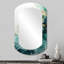 Dubay sarcelle or minimalisme sérénité en mouvement - miroir asymétrique minimaliste, miroir mural cylindrique bleu sarcelle, impression sur métal-107247786