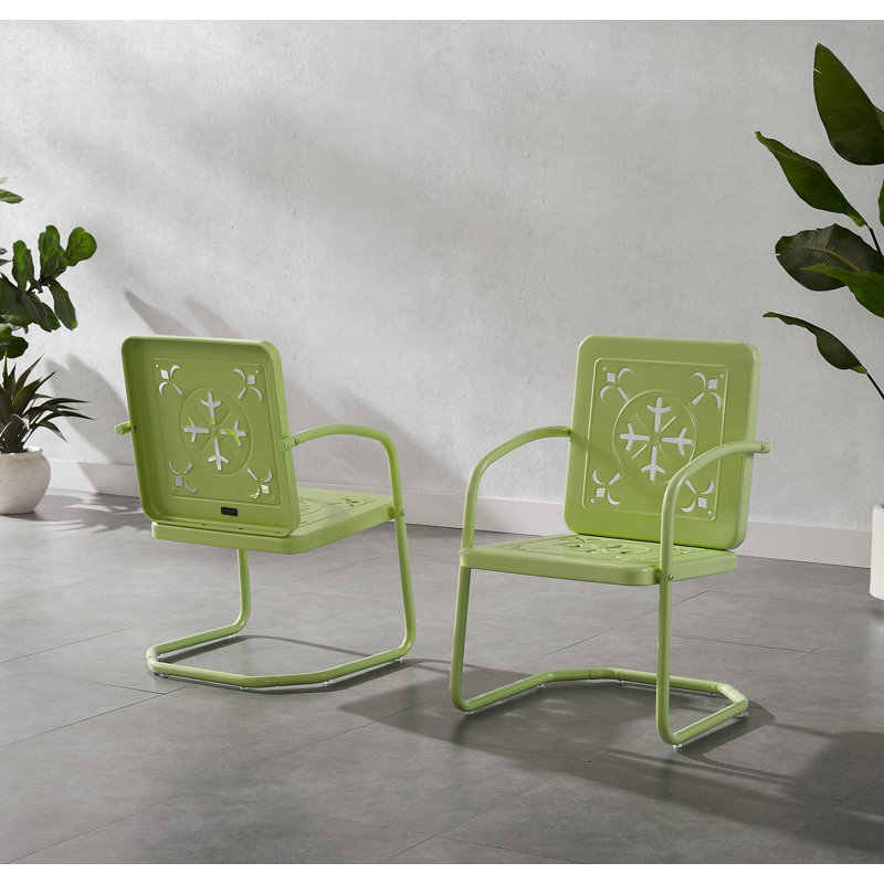 Passmore 2-piece Retro Outdoor Chair Set, Green