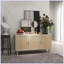 Buffet moderne avec 3 portes en rotin et tablettes réglables-105892013