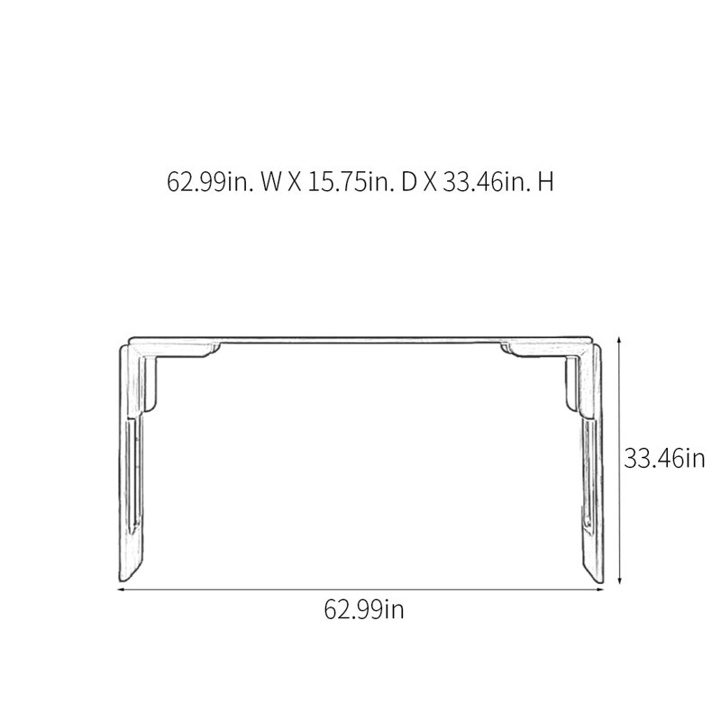 Console moderne noyer minimaliste, H 33,46 po x l 62,99 po x P 15,75 po