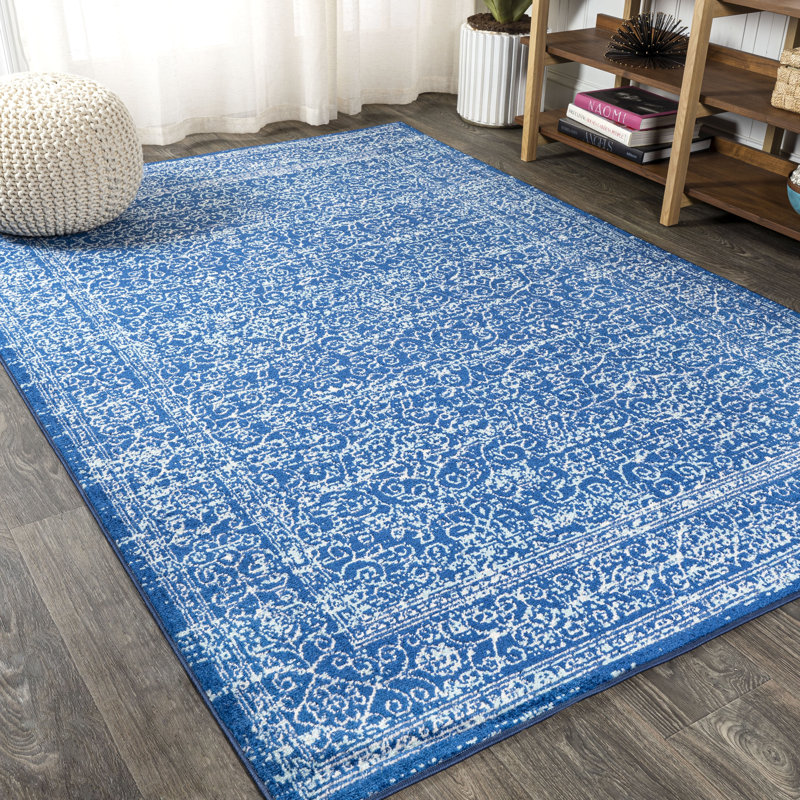 Neder Filigree Blue Rug, Rectangle 7'9" x 10'
