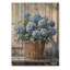 Hortensias dans un panier de ferme I - décoration murale en bois d'hortensias - sur bois de pin naturel-112721386