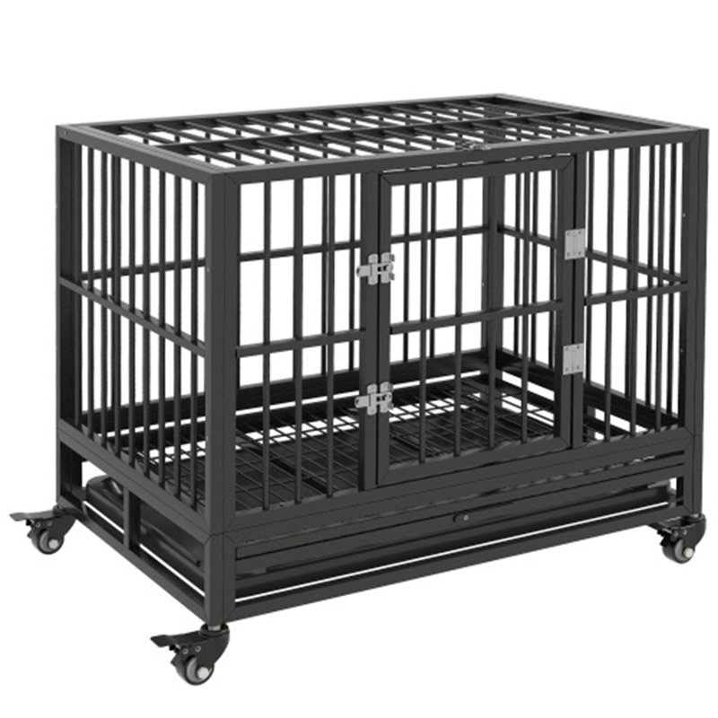 Chenil en métal robuste avec cage verrouillable