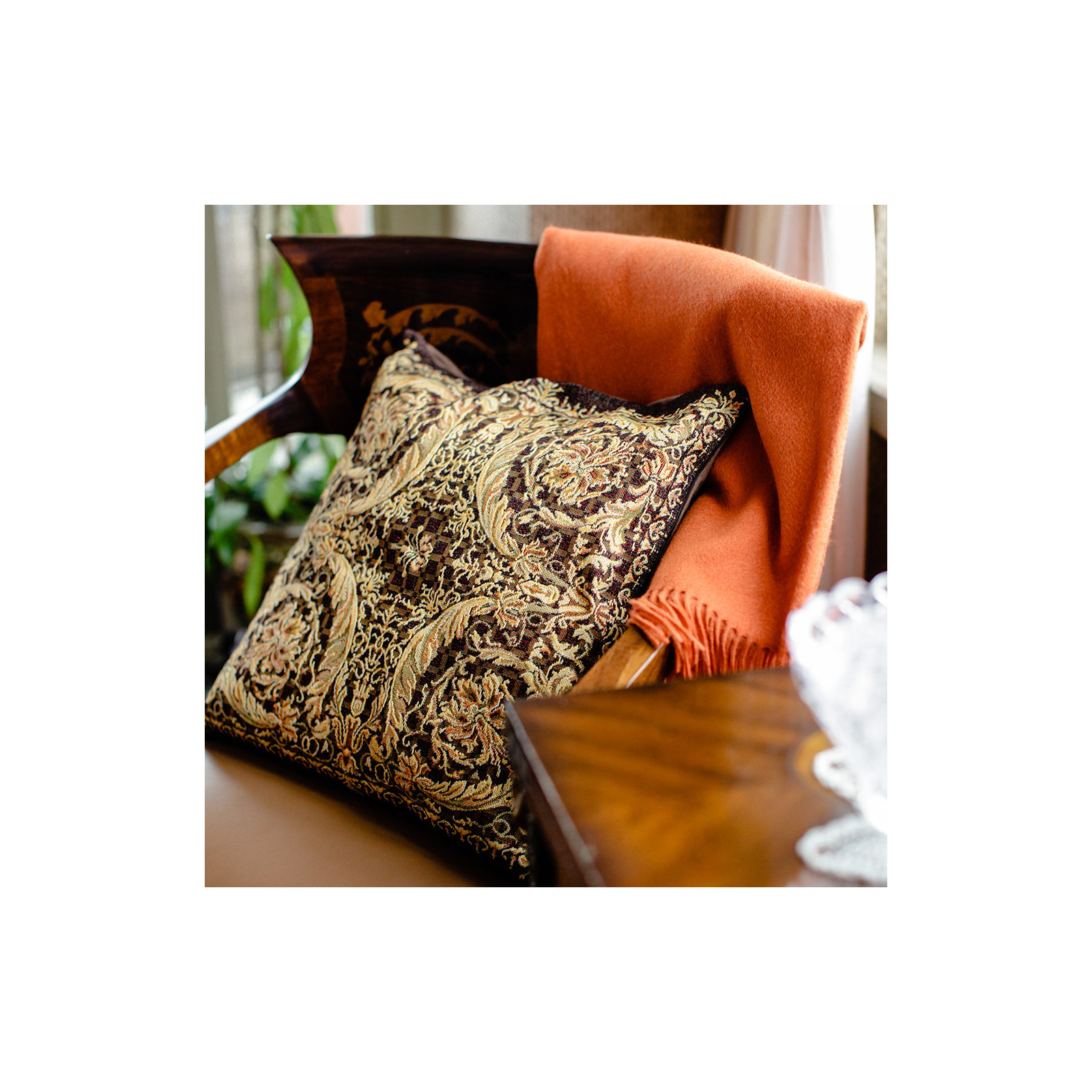 Hudie Quilted Throw Blanket, Orange