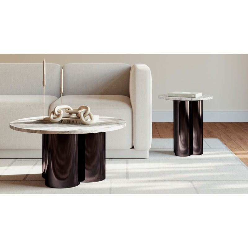 Marbelle - Martie Coffee Table - Toronto Sand Marble Finish