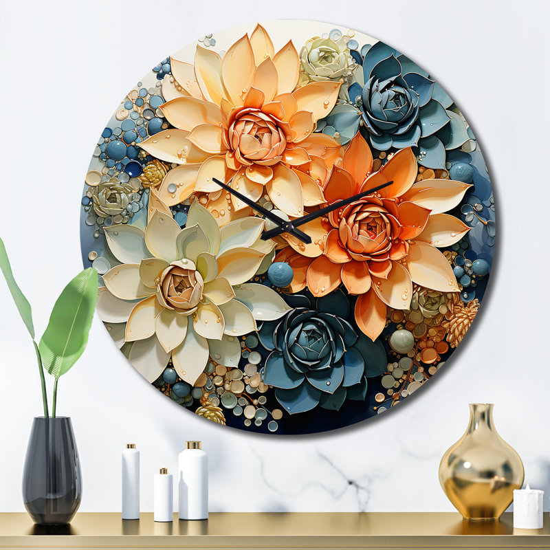Jaskarn - Floral Wall Clock, Large