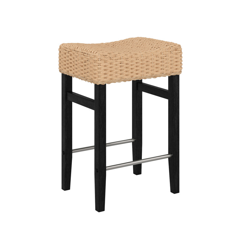 Tabouret de bar Harvey, Noir brossé, 1