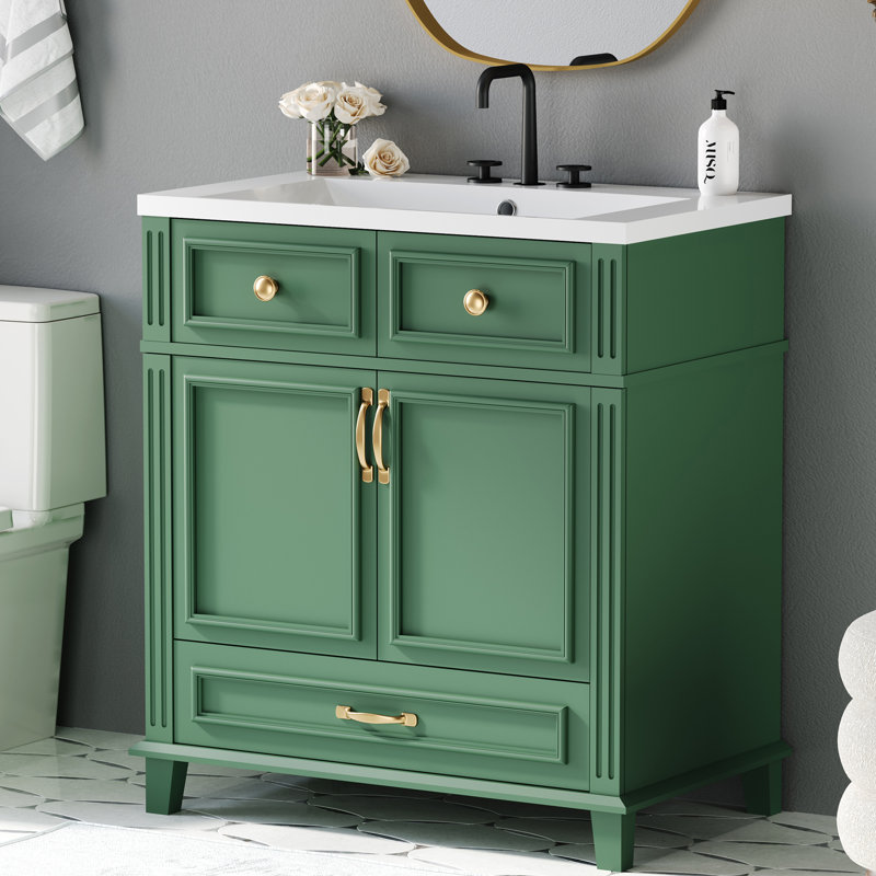 Meuble-lavabo simple 30 po avec plateau en résine Chass