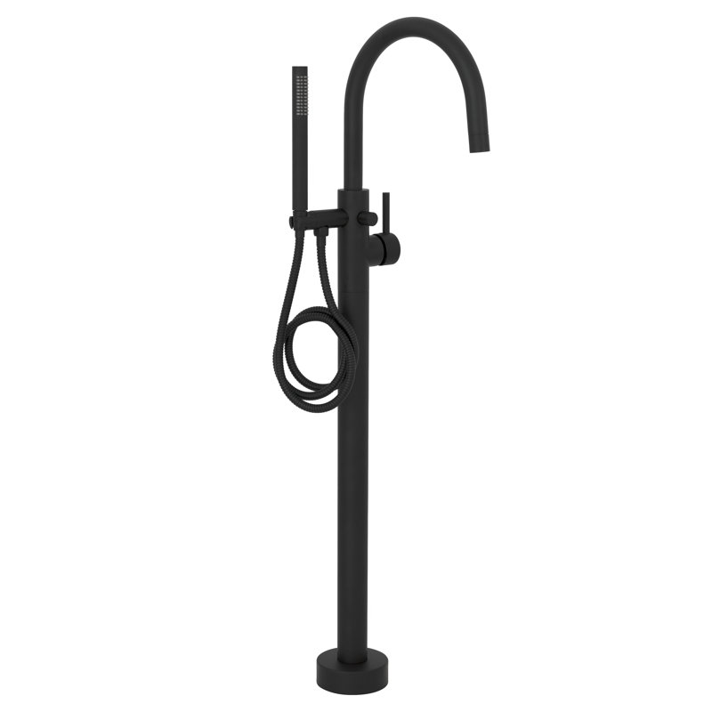 Single Handle Deck Mounted Clawfoot Tub Faucet, Matte Black