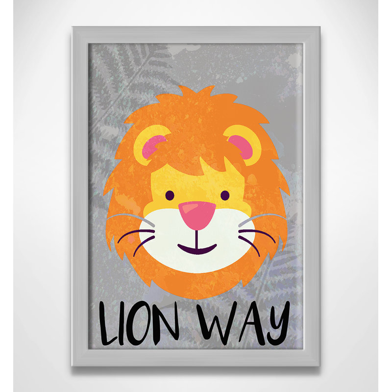 Impression sur papier Lion Way, Encadré de boîte noir, H 14 po x l 10 po x P 1,18 po