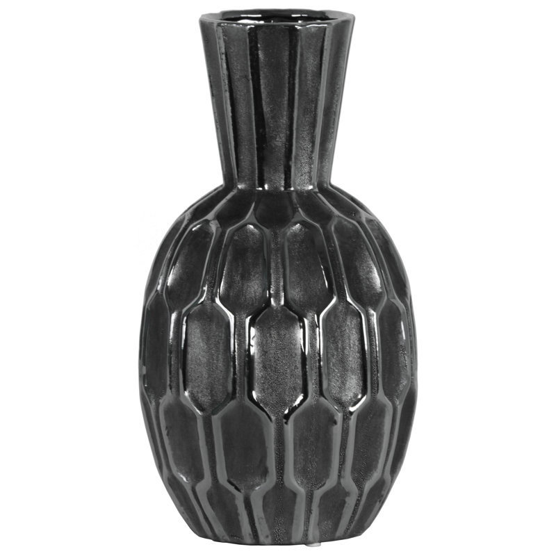 Vase de table en céramique Simona, H 12,5 po x l 6,5 po x P 6,5 po