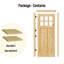 Pine Entry Door Slab With Sound-Reducing Natural Pine Frame - 6 Lite Clear Glass , Solid Wood-125217027-125360679