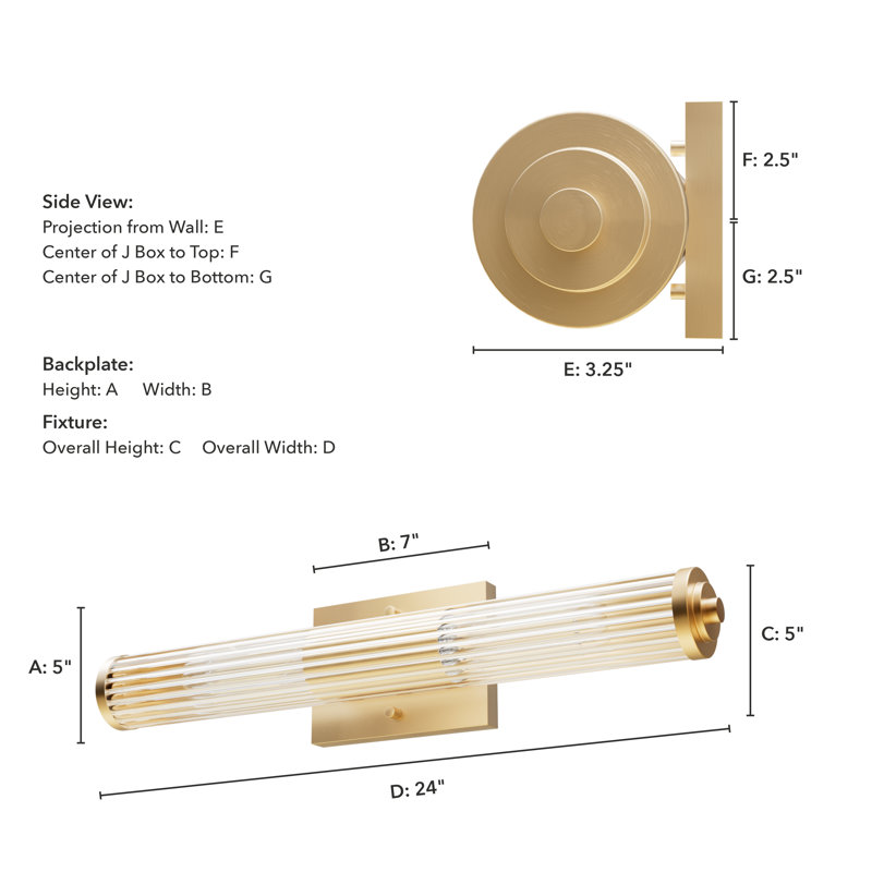 2 - Light Dimmable Vanity Light, Alturas Gold