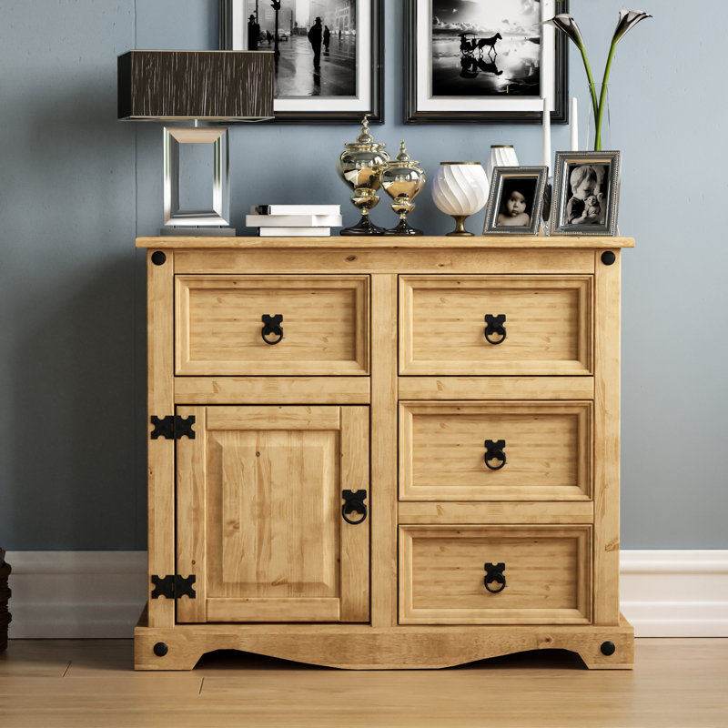 Doe Solid Wood 86cm W 4 - Drawer Chest of Drawers