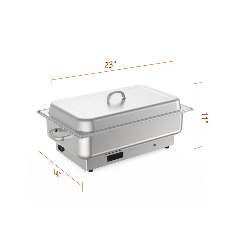 Ensemble de buffet électrique pour réchaud électrique - Chauffe-plat en acier inoxydable 9 pte - Température réglable de 400 W (86 à 200 ° F) - Poêles doubles et grandes - Idéal pour les fêtes, la restauration, les mariages, les restaurants