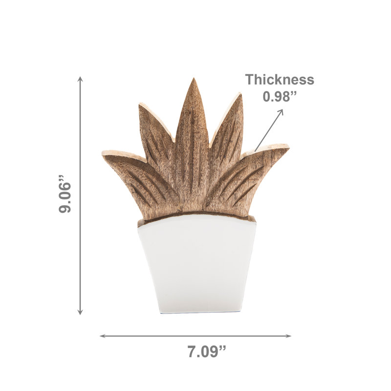Ensemble de 2 décorations en aloès avec vase en bois de manguier Haight
