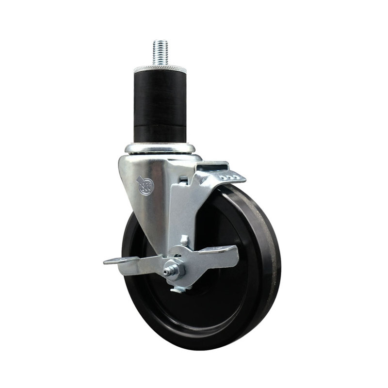 Phenolic Swivel 1-3/4 Inch Expanding Stem Caster with Brake SCC