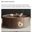 Table basse ronde en chêne et acier-105342329