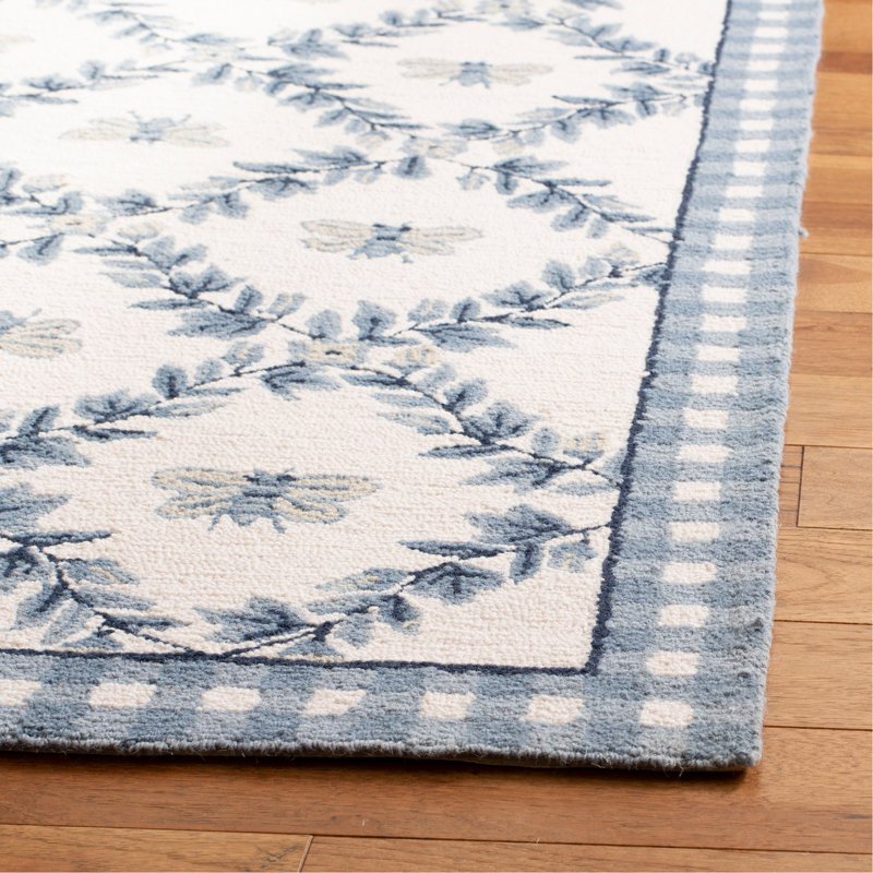 Tapis floral en laine crocheté à la main Kinchen, Rectangle 2 pi 6 po x 4 pi