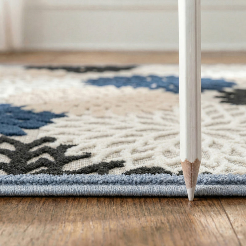 Ciann Floral Blue Multicolor Indoor / Outdoor Area Rug, Runner 2'3" x 10'