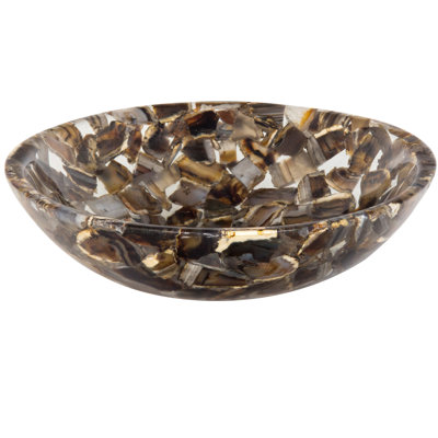 Belfry Bathroom Ashly 400mm L x 400mm W Brown Resin Circular Sink