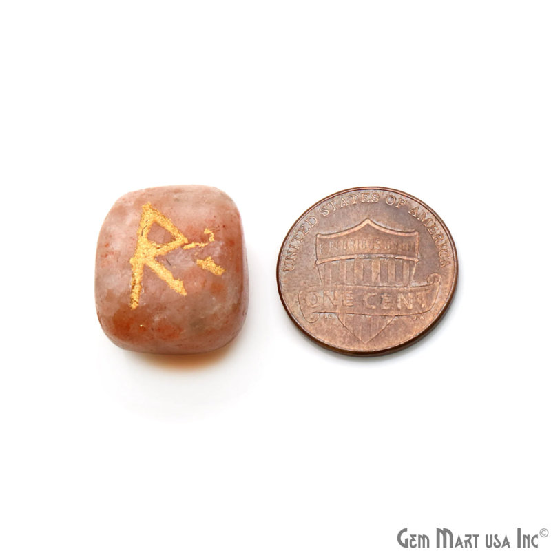 Carved Stone Accent Set, Sunstone Décor, Orange Sunstone Tumbled Gemtones, 25 Pcs, Small (3 to 5 OZ)
