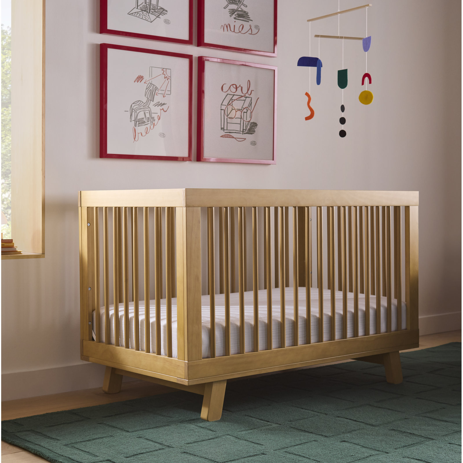 Hudson Pine 3-in-1 Convertible Crib, Honey