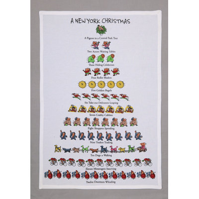 A New York Christmas Cotton Flour Sack Kitchen Towel