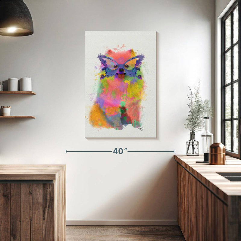 Brampt Rainbow Splash Pomeranian, 39" H x 26" W