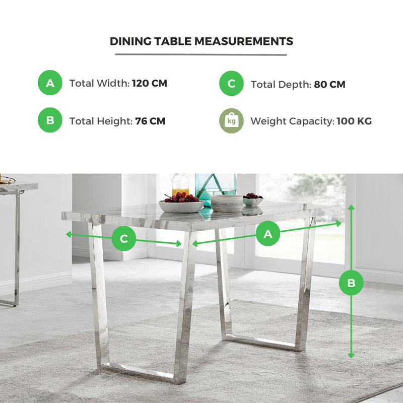 Eubanks 4 - Person Dining Set, White/Black