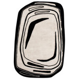 Fragment Abstract Area Rug in Black/Ivory