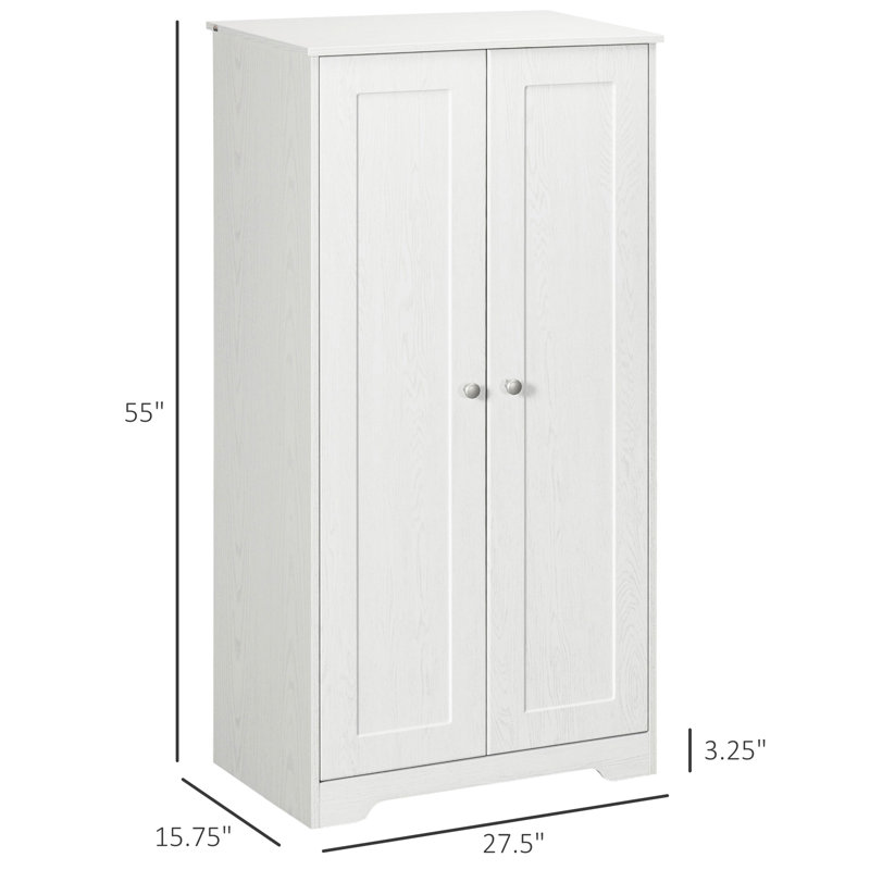 Garde-manger blanc 2 portes avec tablettes réglables pour tablette de rangement, 2 portes, salle à manger