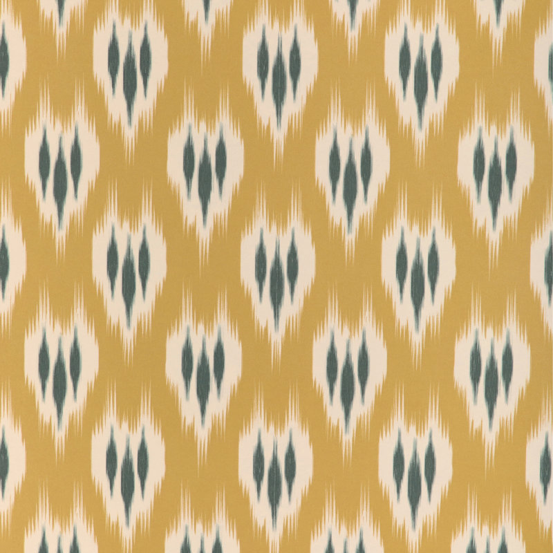 Clare Ikat Wood Pulp Blend Wallpaper Roll, Topaz