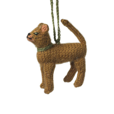 Ornement de Noël chat abyssinien tricoté à la main