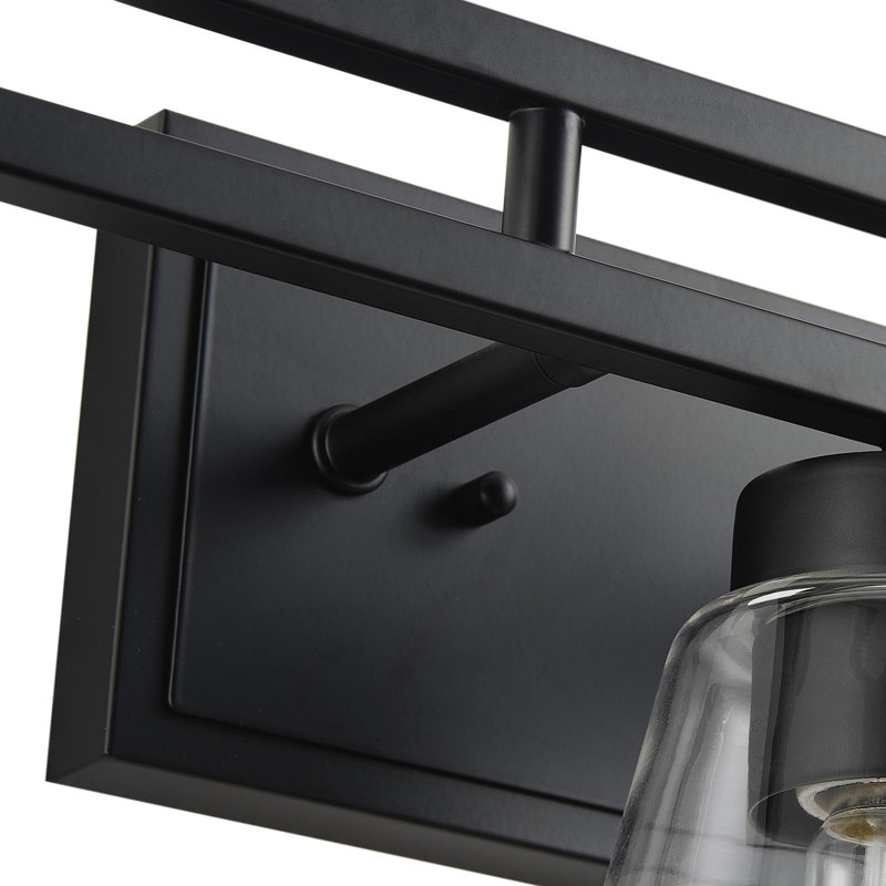Lampe frontale à miroir réglable en verre noir mat à 3 lampes