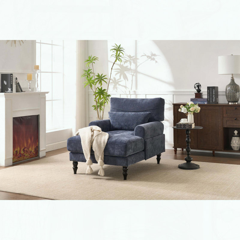 Chaise longue moderne - rembourrée - bleue, Bleu