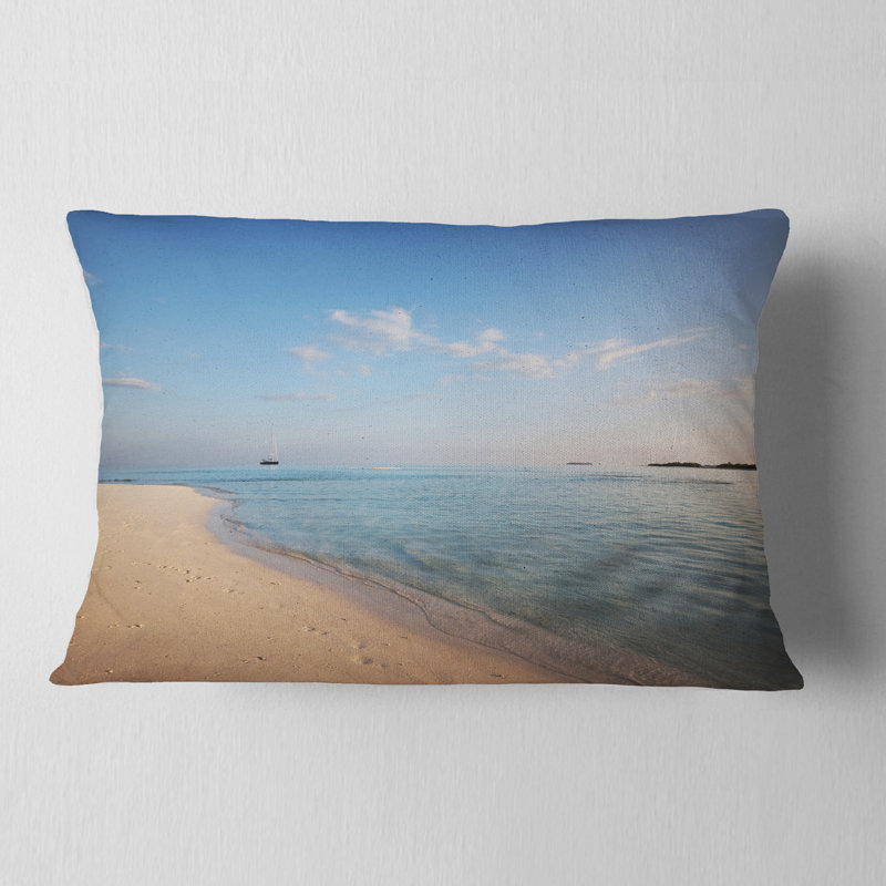 Coussin de plage seascape serene maldives avec coussin ciel uni