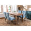 Chaise de salle à manger en bois massif avec assise en velours bleu, pieds et support confortables Sw2001lb-482511619