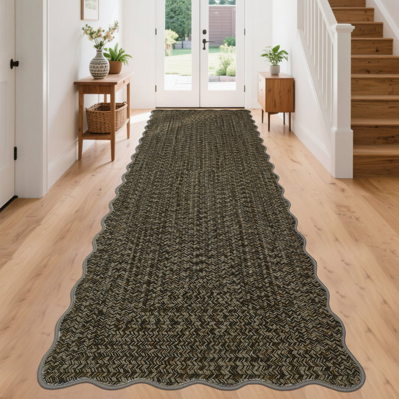 Tapis festonné Farmhouse, Brun, Tapis de couloir 2 pi x 8 pi