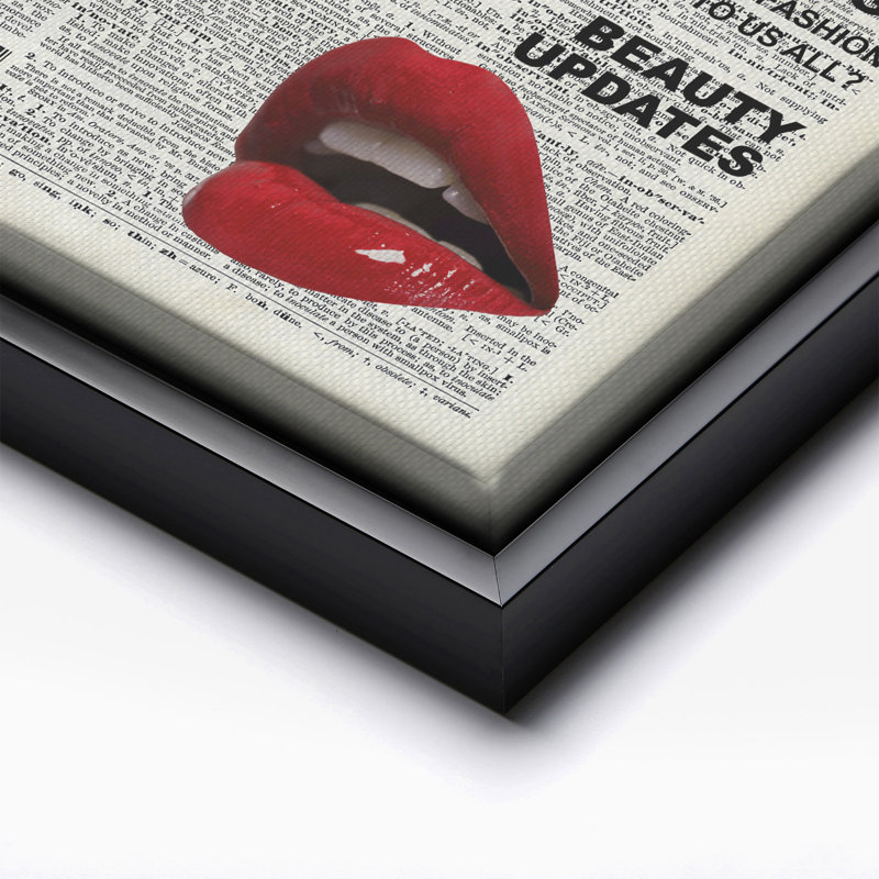 Couverture de magazine de mode No2, 18"H x 24"W, Canvas, Black Framed